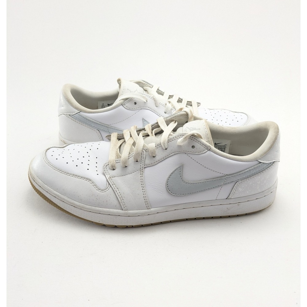 Mens Air Jordan 1 Low White Gum Platinum White Leather Shoes‎ DD9315-111 Size 12